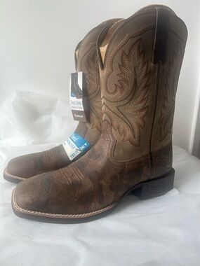 Ariat Men’s Brown Distressed Leather Western Cowboy Boots ShockShield Cushioning